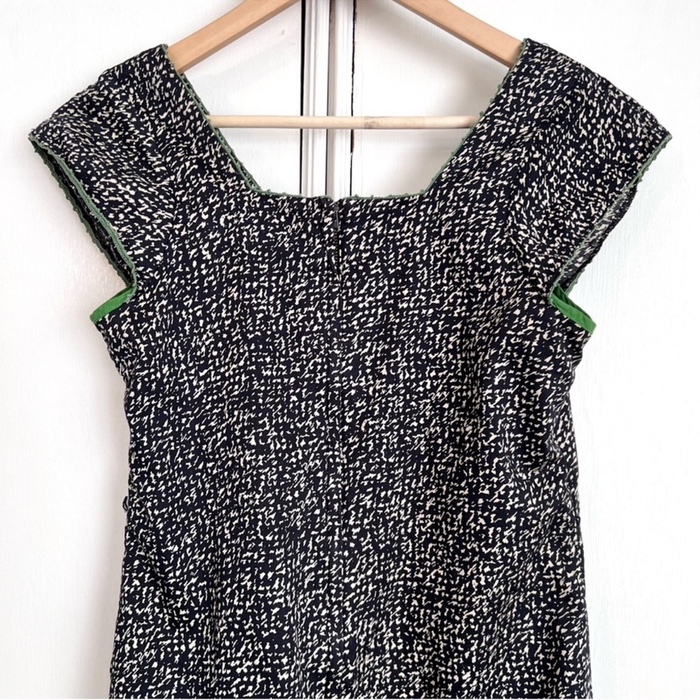 Anthropologie Moulinette Soeurs Cotton Shift Dress Black, Cream & Green Size 2 - Picture 6 of 16